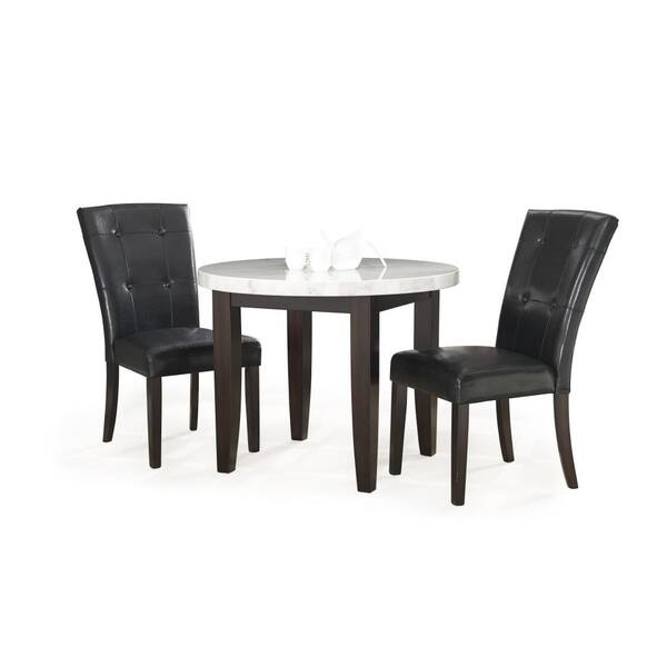 Steve Silver Francis 3-Piece White And Dark Cherry Cafe Dining Set