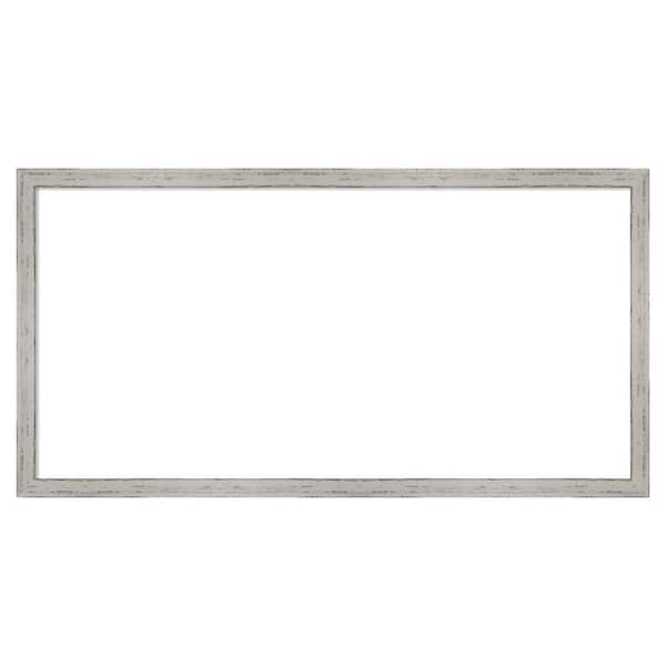 Amanti Art Shiplap White Narrow 25 in. x 13 in. Wood Framed Dry Erase Magnetic Memo Board