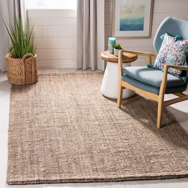 Natural Fiber Gray 5 ft. x 5 ft. Solid Color Square Area Rug