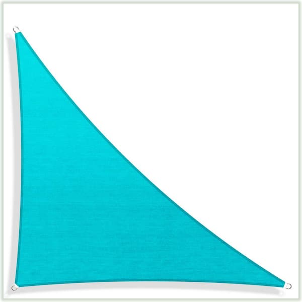 COLOURTREE 28.3 ft. x 20 ft. x 20 ft. 190 GSM Turquoise Right Triangle Sun Shade Sail Screen Canopy, Patio and Pergola Cover