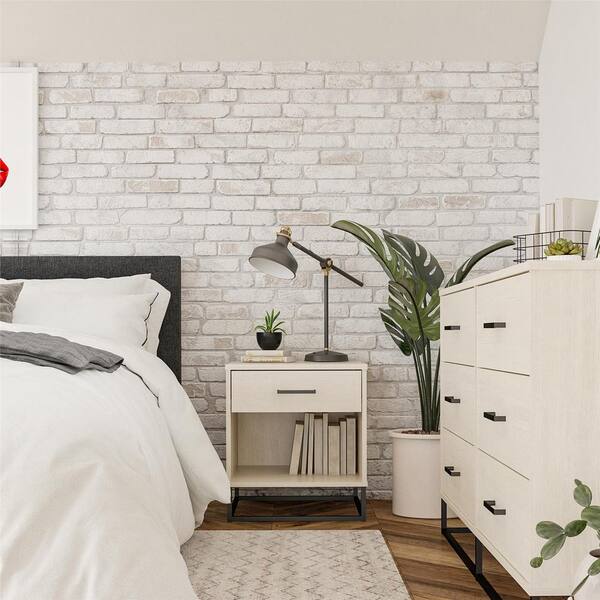 Reviews for Novogratz Kelly 1-Drawer Ivory Oak Nightstand