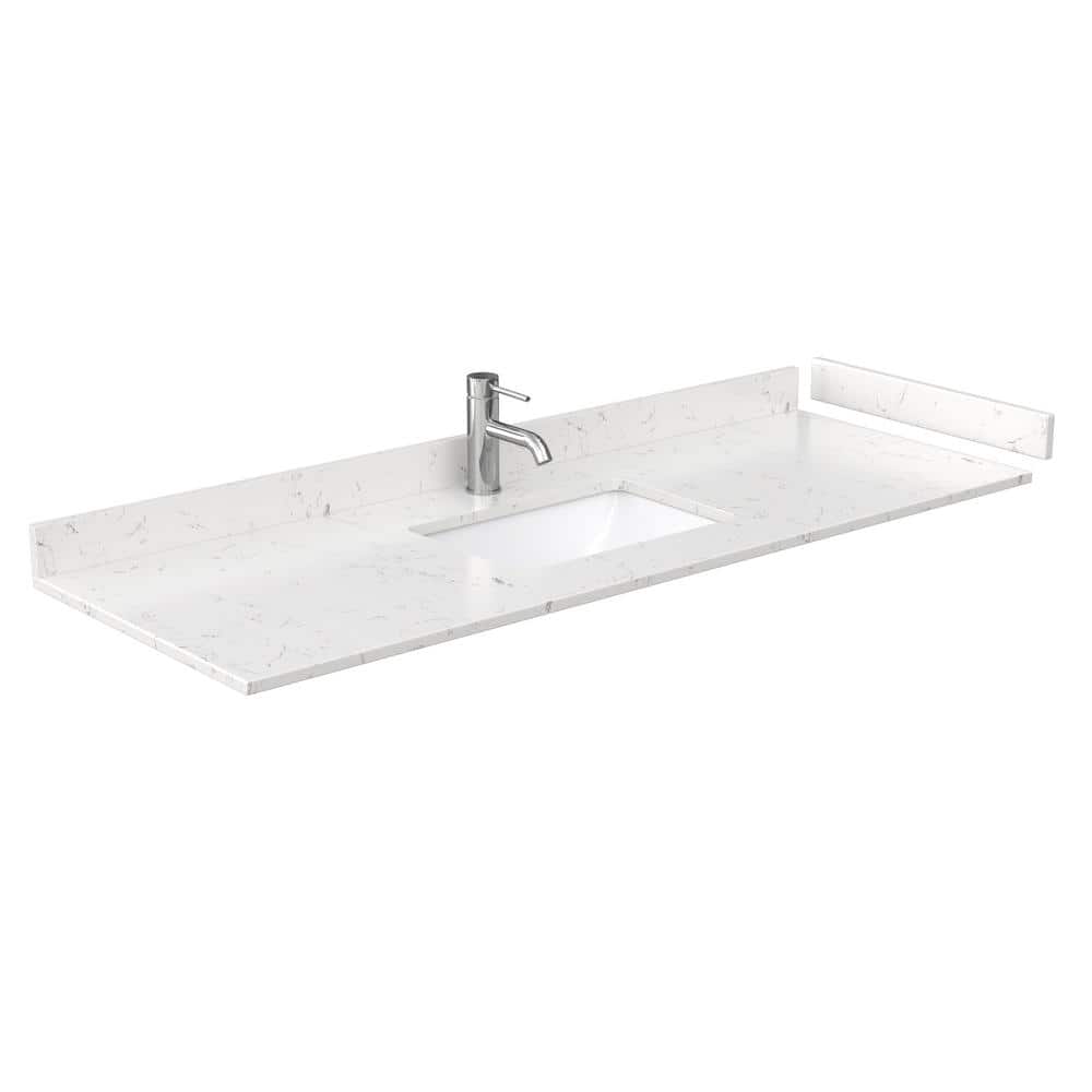 Daria Dark Espresso 60" Single Vanity with Carrara Marble Top and Mirror