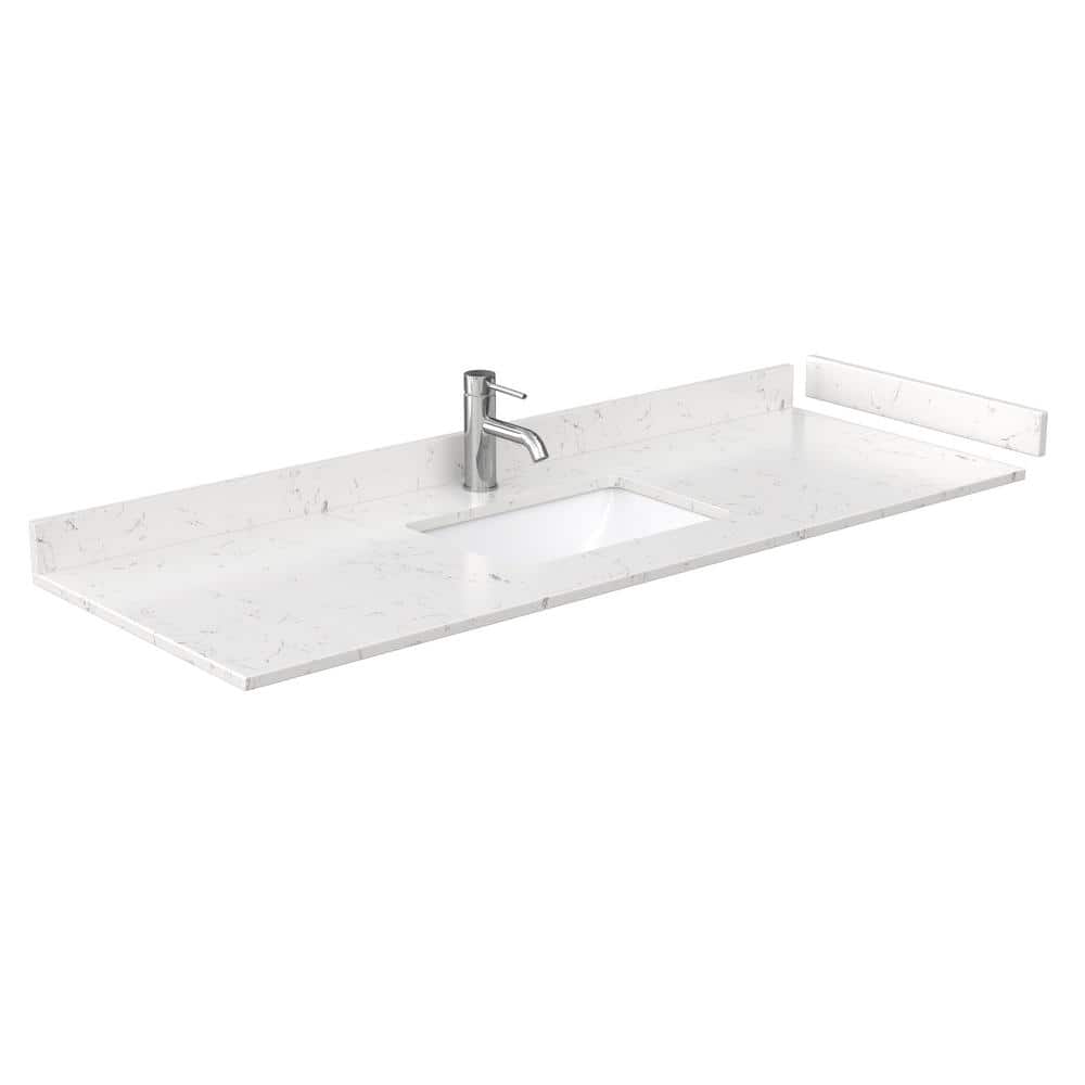Wyndham Collection 60 in. W x 22 in. D Cultured Marble Single Basin ...
