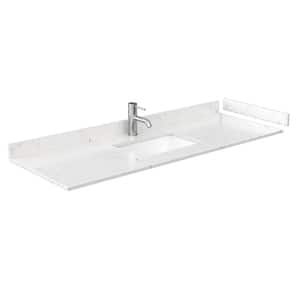 60 in. W x 22 in. D Cultured Marble Single Basin Vanity Top in Light-Vein Carrara with White Basin