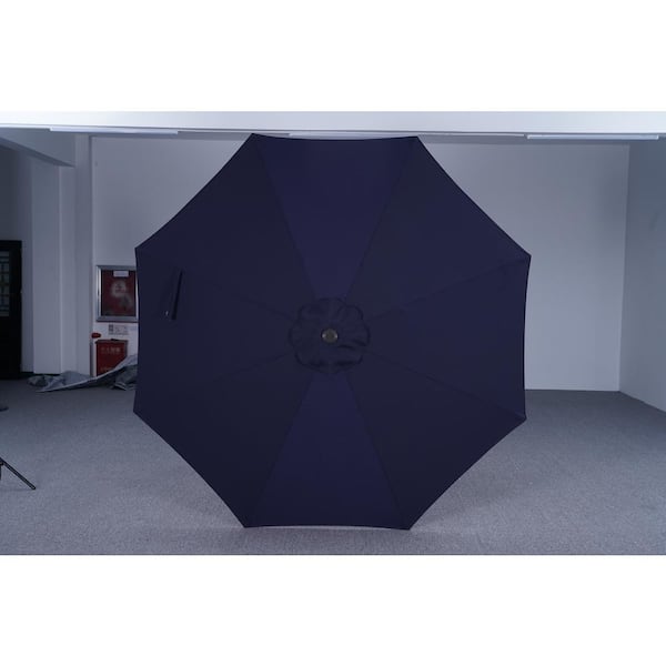 Unbranded 9 ft. Market Patio Umbrella in Dark Blue (Middle)