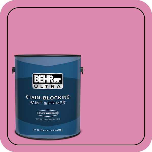 BEHR ULTRA 1 gal. #100B-5 Springtime Bloom Extra Durable Satin Enamel Interior Paint & Primer