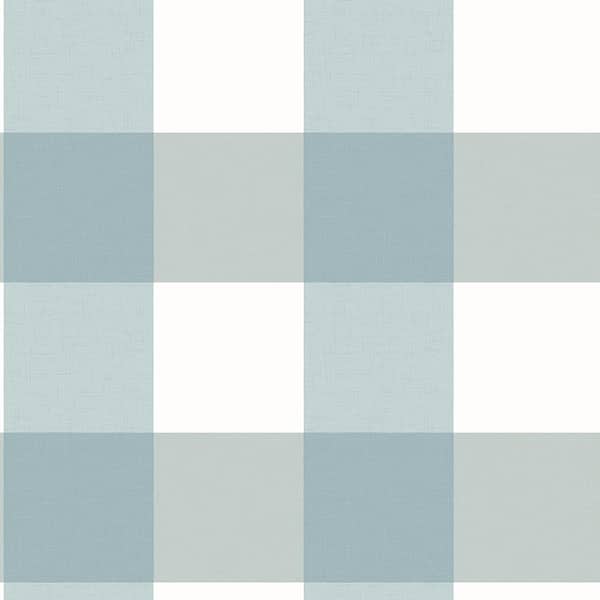 Chesapeake Amos Teal Gingham Teal Wallpaper Sample