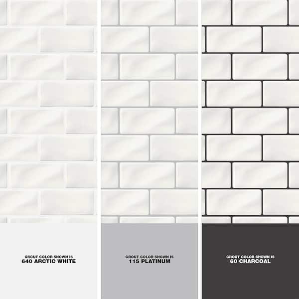 MSI - Whisper White Glossy White Ceramic Subway Tile 3 in. x 6 in., Wall (1 sq. ft./Case)