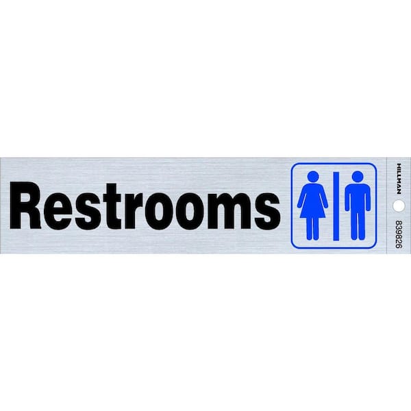 Hillman 2 in. x 8 in. Plastic Restroom Sign
