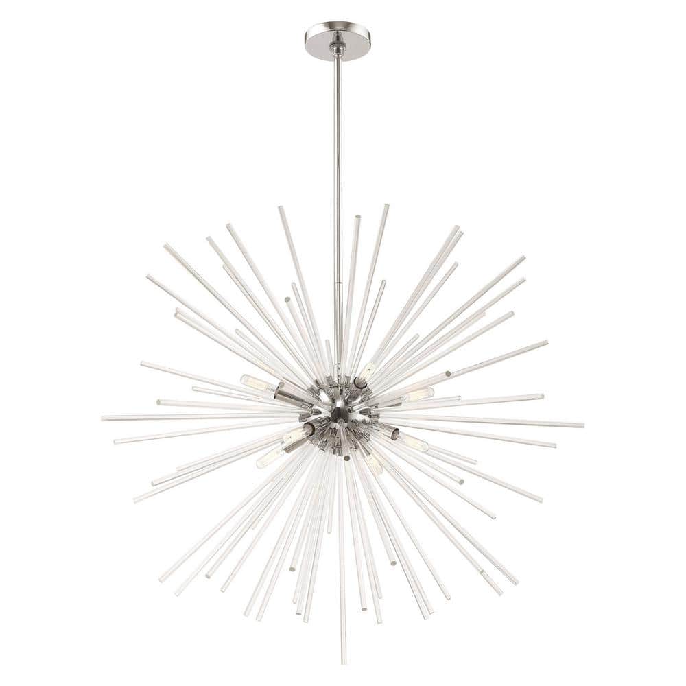 Utopia Elegance 8-Light Polished Chrome Pendant with Clear Crystal Rods