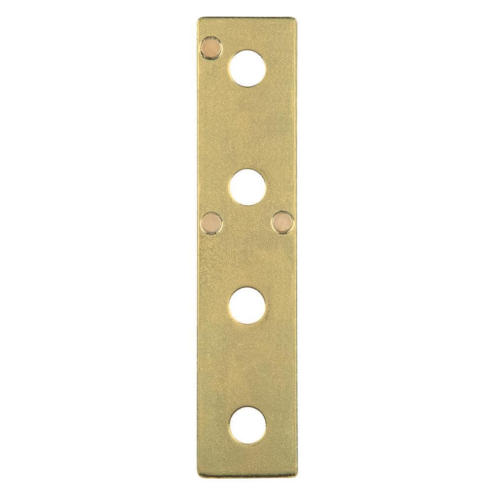 SuperMag 4-Hole Flat Straight Bracket with Magnets - Strut Fitting - Gold  Galvanized ZX207M - The Home Depot