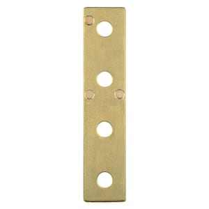 4-Hole Flat Straight Bracket with Magnets - Strut Fitting - Gold Galvanized
