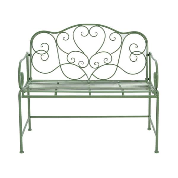 Ascent Modern 41 in. Metal Outdoor Patio Garden Bench, Green