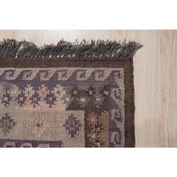 Brown 5 ft. x 8 ft. Hand Knotted Wool Contemporary Modern Knot Area Rug