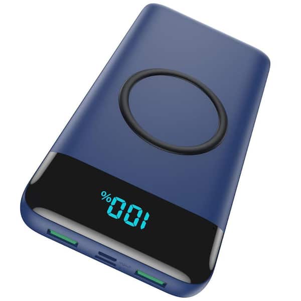 Wireless Charging 25W PD QC4.0 Fast Charging Smart LED Display USB-C Power Bank,4-Output& 2 Input External Battery Pack