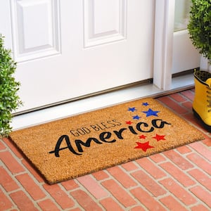 God Bless AmericaMulti-Colored 17 in. x 29 in. Indoor or Outdoor Doormat