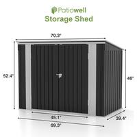 3 ft. W x 6 ft. D Horizontal Metal Shed, Outdoor Storage Shed with Double Lockable Doors (17.8 sq. ft.)