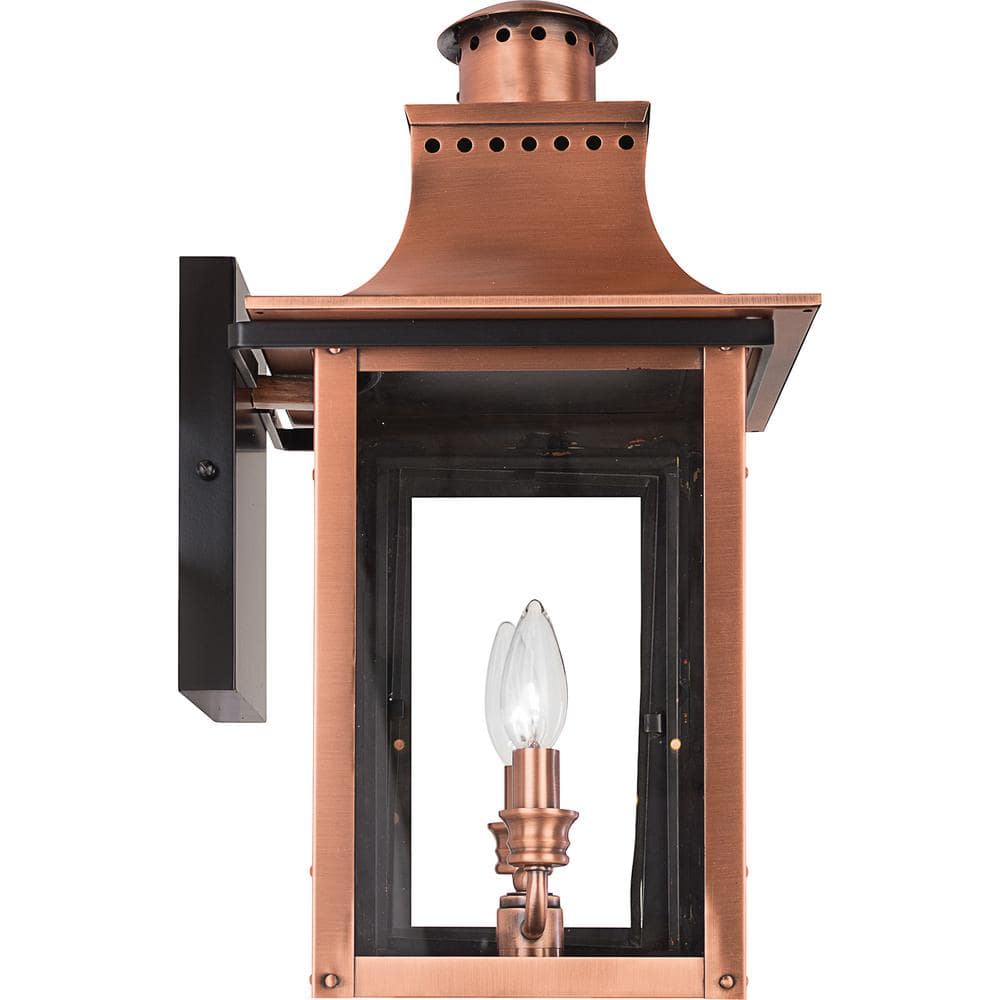 Aged Copper Dimmable Outdoor Wall Lantern