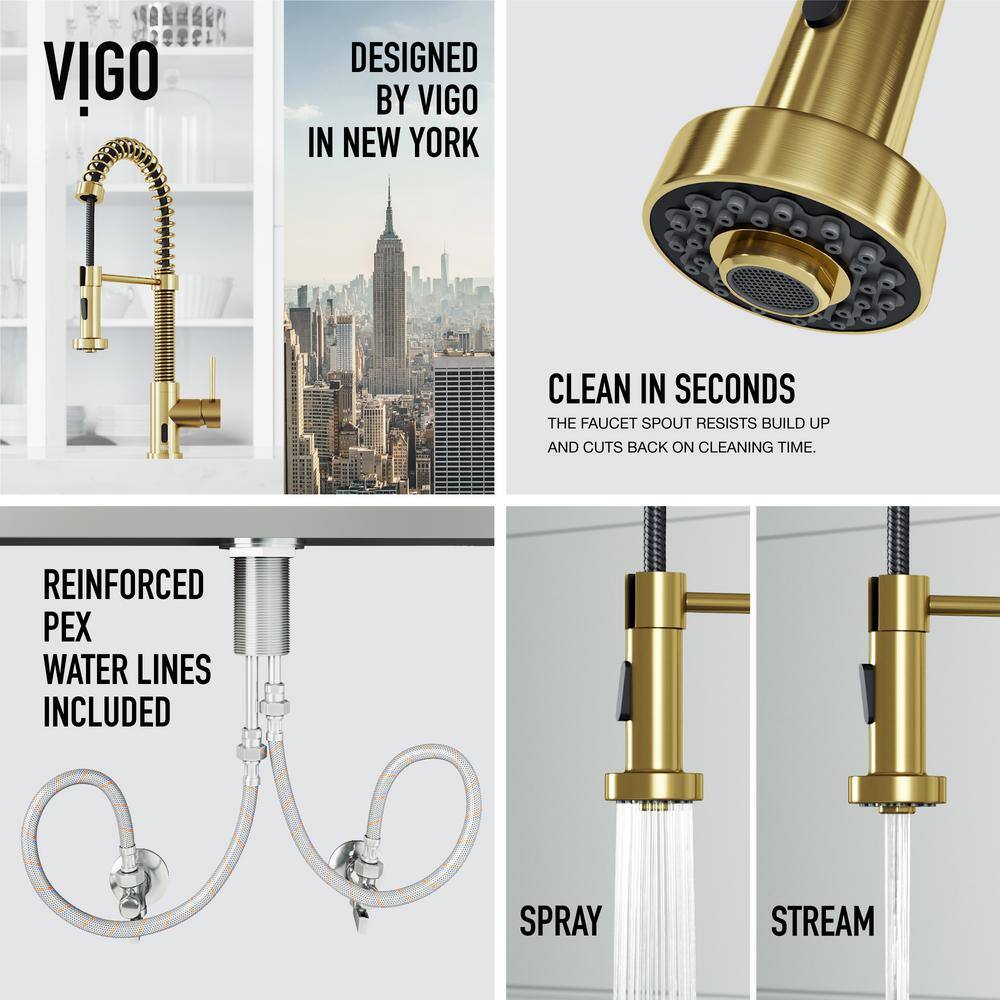 Matte Brushed Gold Touchless Pull-Down Kitchen Faucet