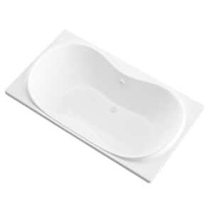 Star 6 ft. Acrylic Center Drain Rectangular Drop-in Non-Whirlpool Bathtub in White