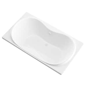 Star Series 72 in. x 42 in. Rectangular Soaking Bathtub with Center Drain and Marine Grade Acrylic in Glossy White