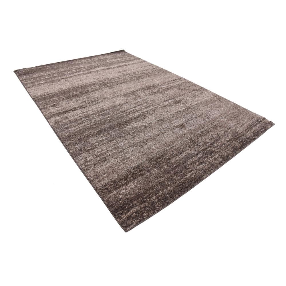 Brown Tufted Reversible Synthetic 6' x 9' Area Rug