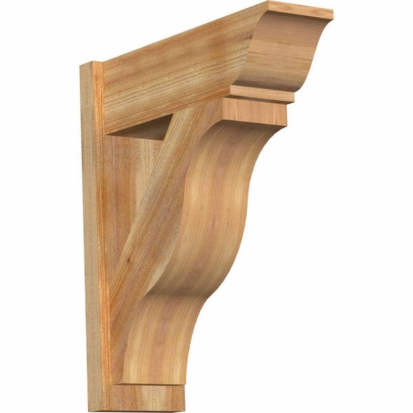 Ekena Millwork 8 in. x 28 in. x 24 in. Fuston Traditional Rough Sawn Western Red Cedar Outlooker