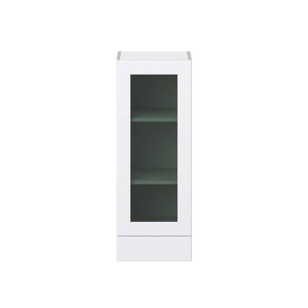 J COLLECTION Bright White Shaker Assembled Wall Kitchen Cabinet with Glass Door (15 in. W x 30 in. H x 14 in. D)