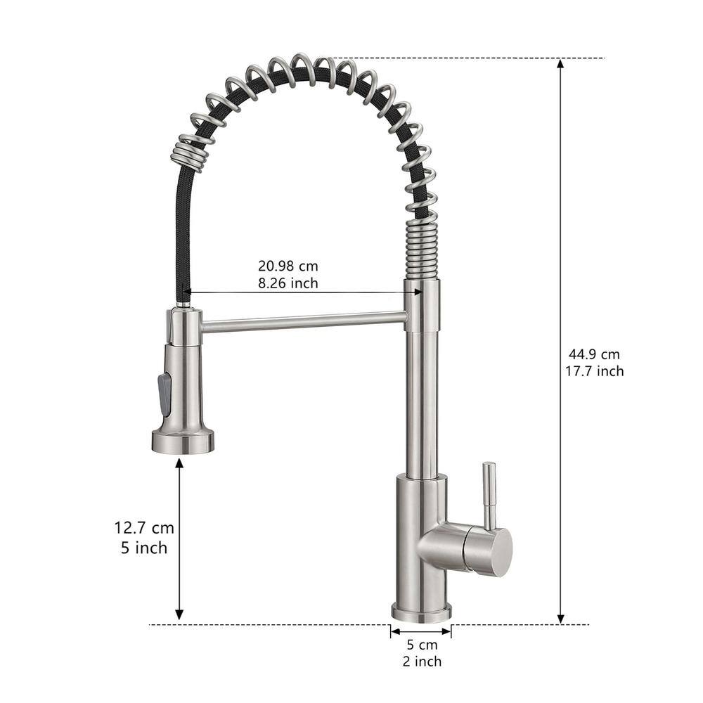 Brushed Nickel Single Handle Pull Down Kitchen Faucet