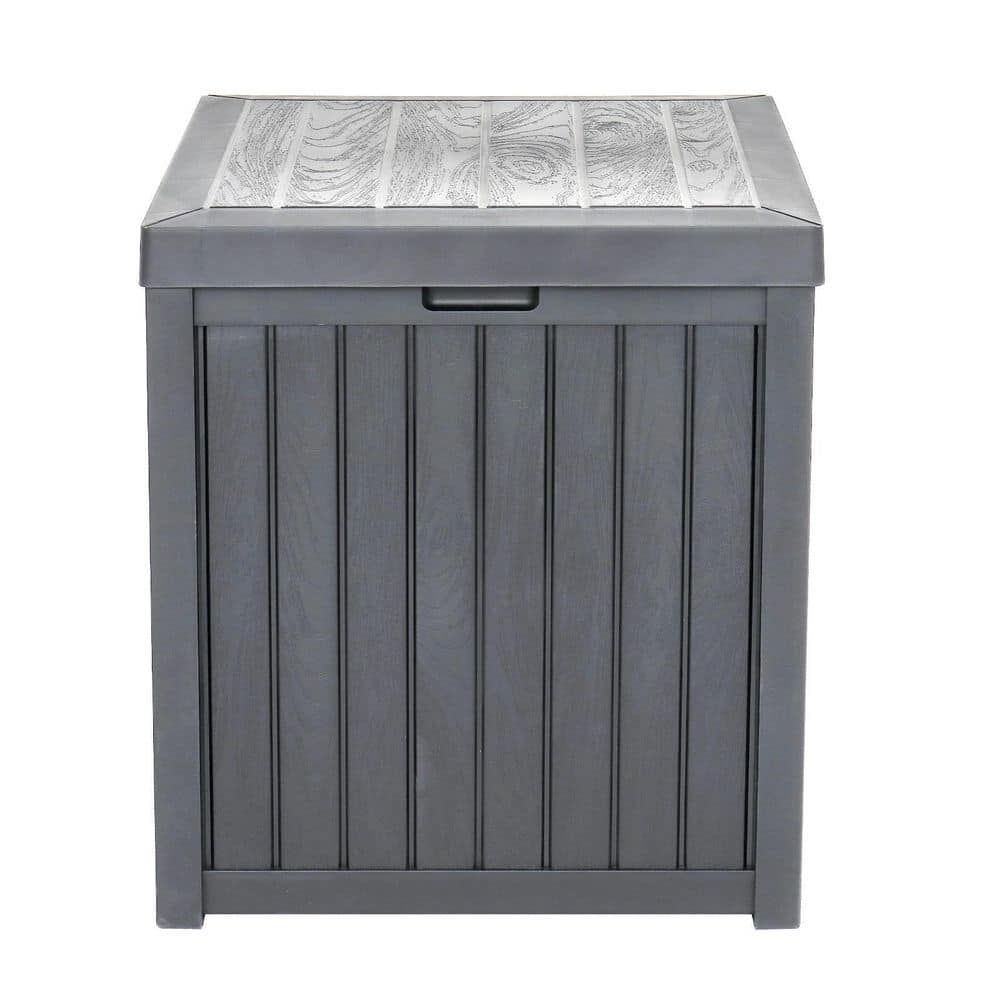 TIRAMISUBEST 51 Gal. Outdoor Garden Gray Plastic Storage Deck Box