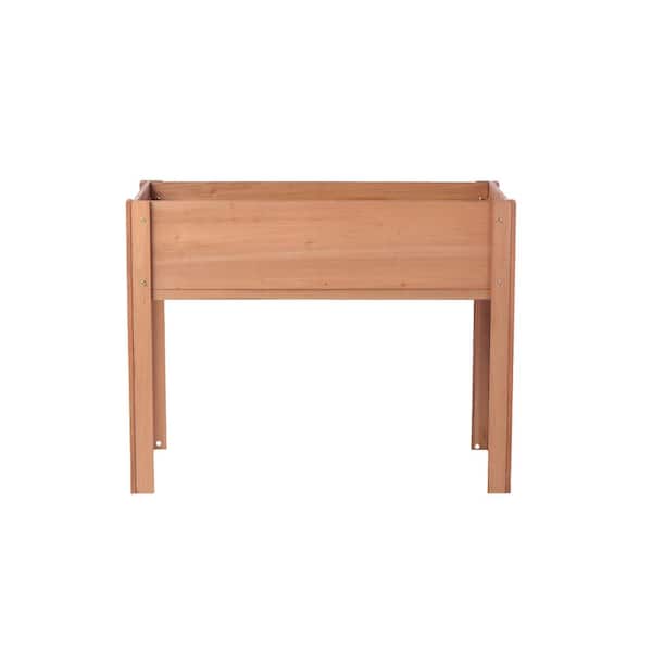 HumblePleb 40 in. x 20 in. x 31 in. Wood Raised Planter with Legs in Coffee