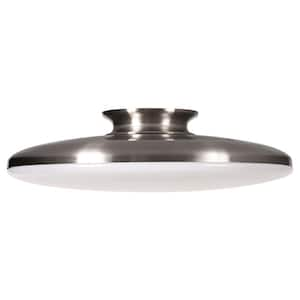 Skye 15 in. 1-Light Satin Nickel LED Flush Mount