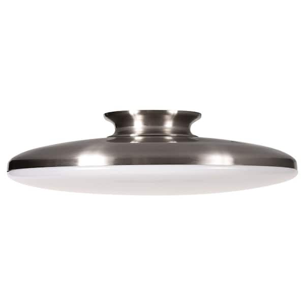 AFX Skye 15 in. 1-Light Satin Nickel LED Flush Mount