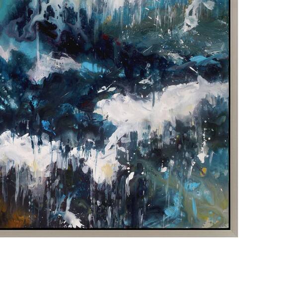 Moe S Home Collection 2 5 In X 55 In Whitecaps Framed Hand Painted Canvas Wall Art Fx 1142 37 The Home Depot