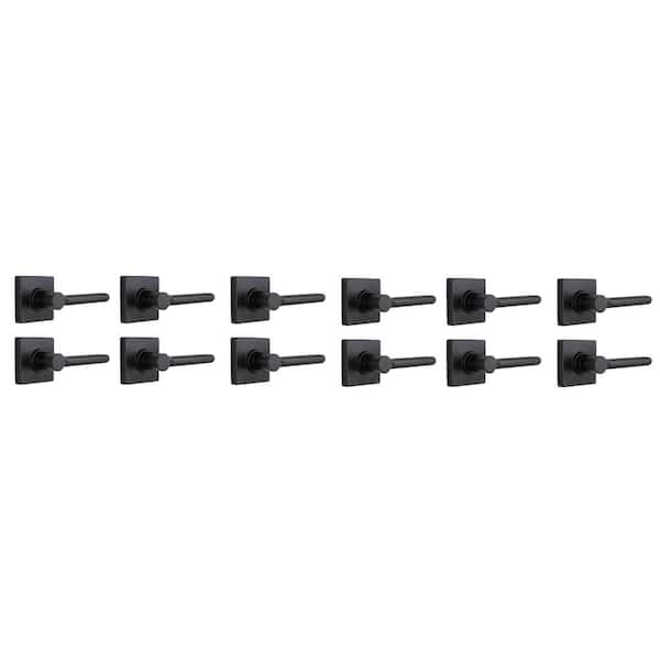 Tonebridge Matte Black Hall/Closet Door Lever with Square Rose 12-Pack