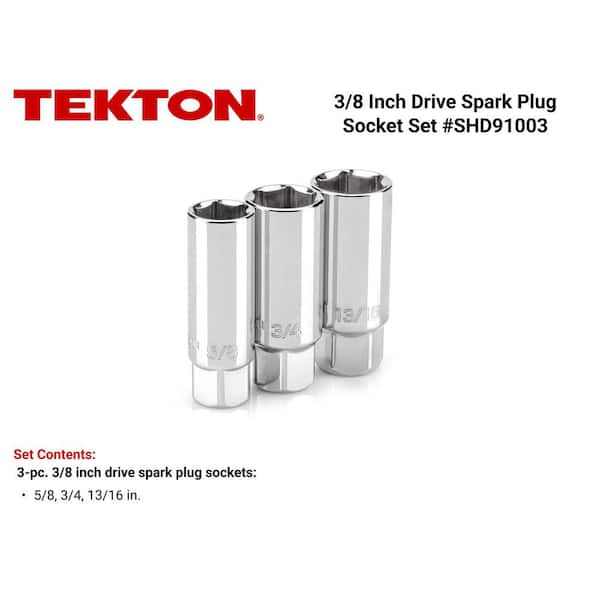 5/8 in., 3/4 in. and 13/16 in., 3/8 in. Drive Spark Plug Socket Set (3-Piece)