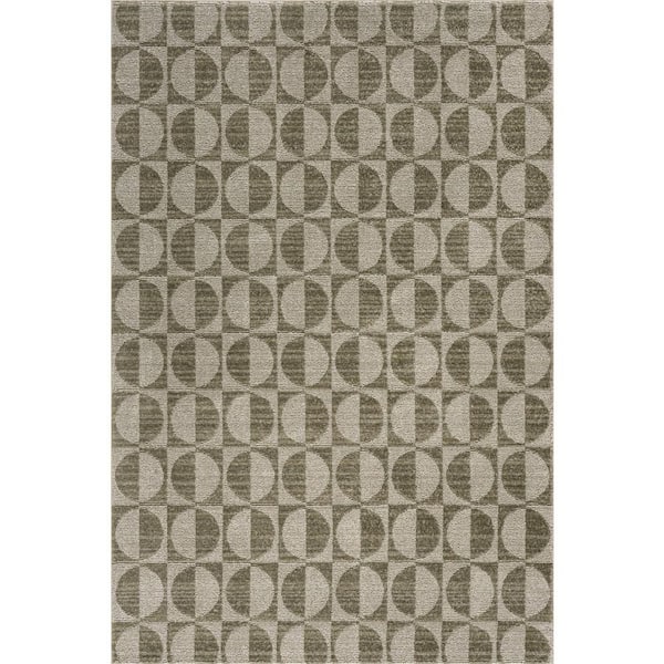 Rosabel Mid Century Geometric Area Green 4 ft. x 6 ft. Indoor Area Rug