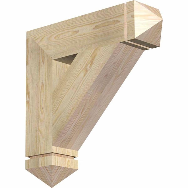 Ekena Millwork 6 in. x 26 in. x 26 in. Douglas Fir Traditional Arts and Crafts Rough Sawn Bracket