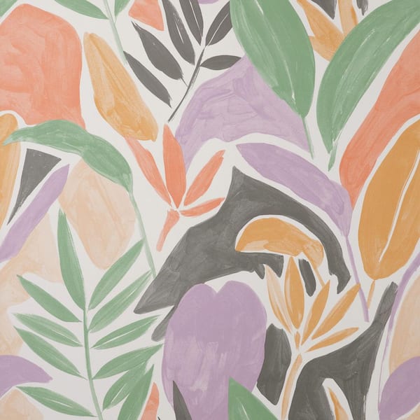 Marisol Pastel Artistic Leaf Wallpaper