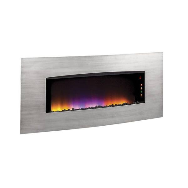 Duraflame Transcendence 34 in. Wall Hanging Electric Fireplace in Brushed Aluminum Finish