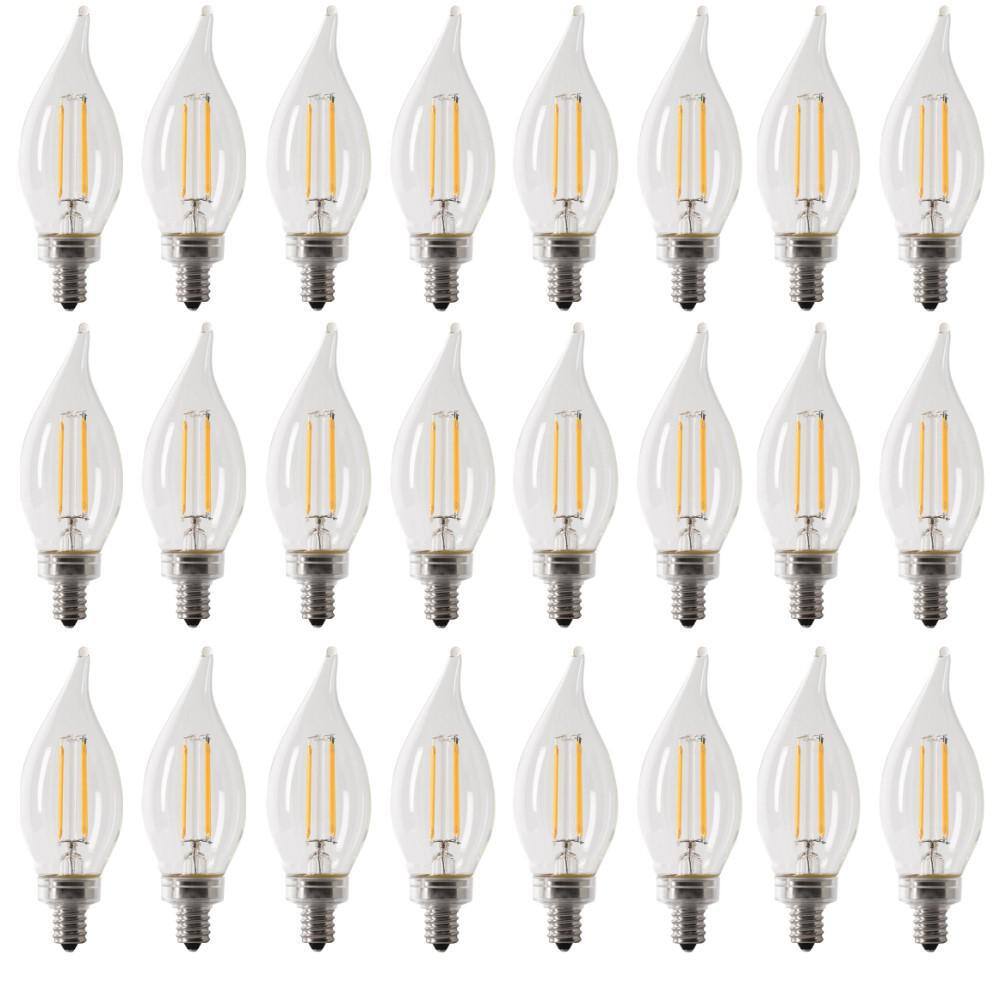 40-Watt Equivalent BA10 E12 Candelabra Dimmable Filament CEC Clear Chandelier LED Light Bulb Bright White 3000K(24-Pack) price history on PriceWatchPro