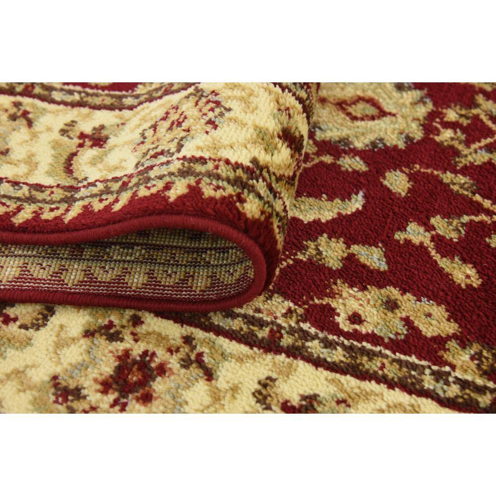 Red and Gold Synthetic Oriental Runner Rug