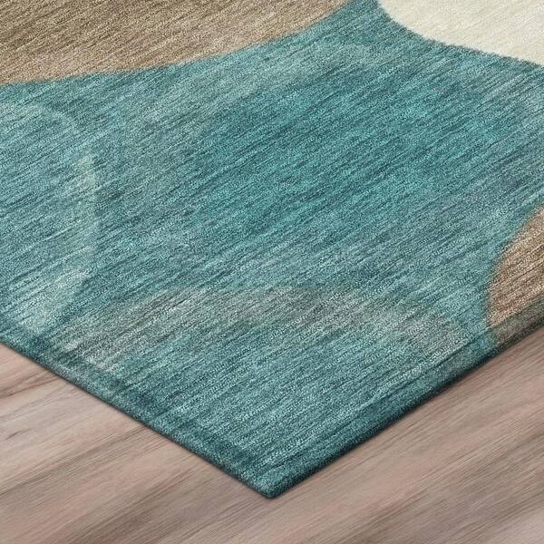 Chantille Machine Washable Indoor/Outdoor Abstract ACN3007 Turquoise 10 ft. x 14 ft. Area Rug