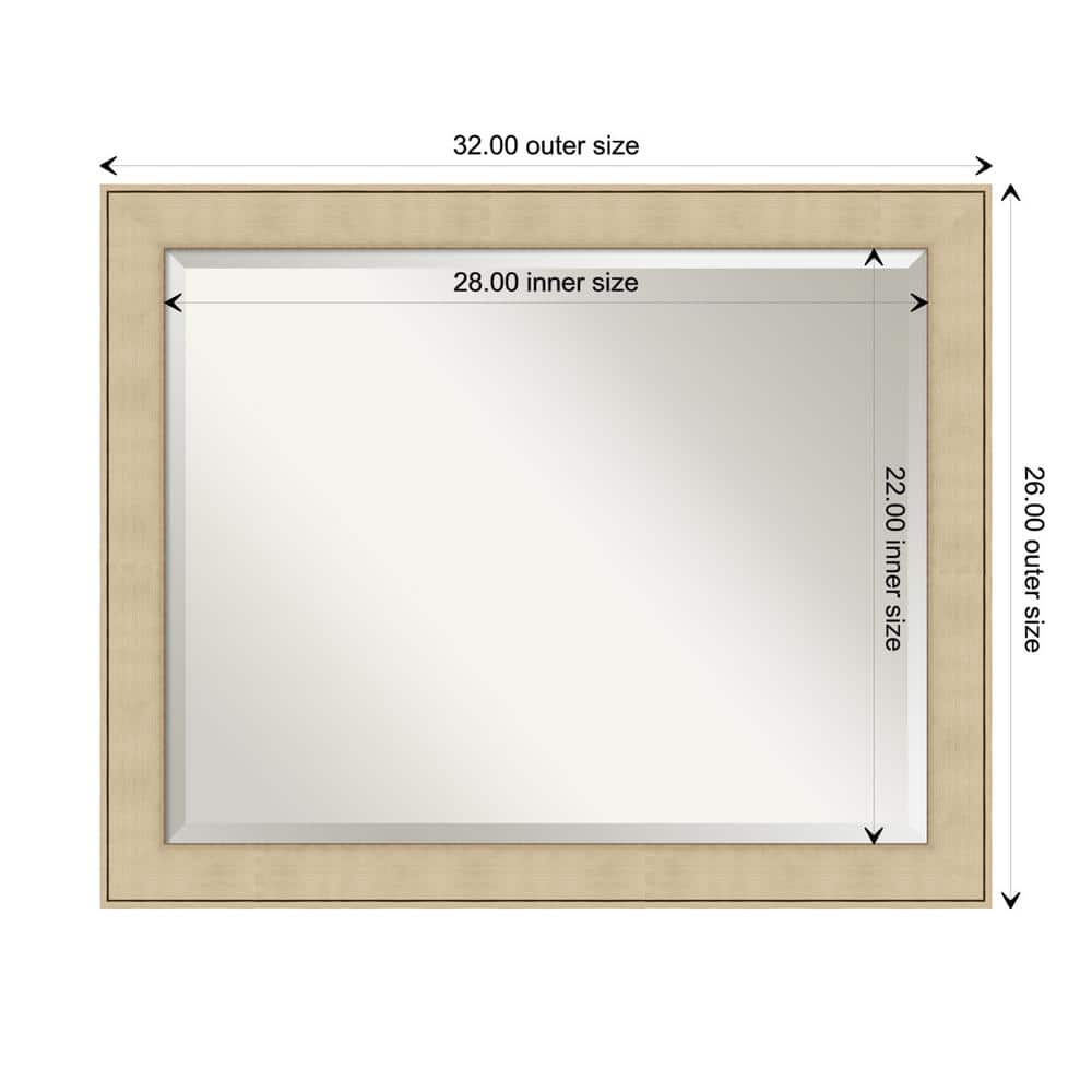 Classic Honey Silver Rectangular Wall Mirror with Polystyrene Frame