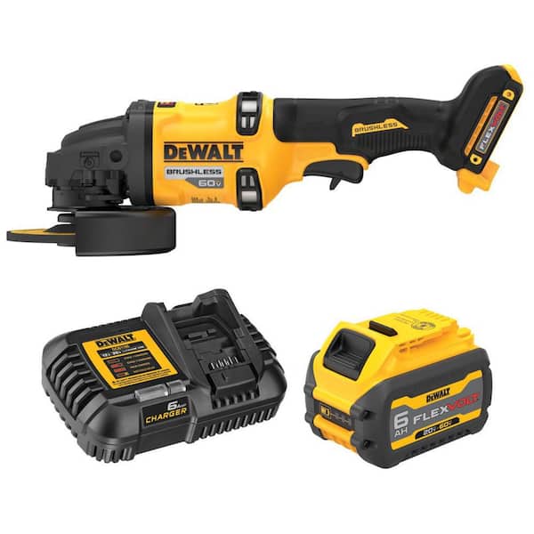 FLEXVOLT 60V MAX Lithium-Ion Cordless Brushless 4.5 in. to 6 in. Small Angle Grinder with 6Ah Battery and Charger