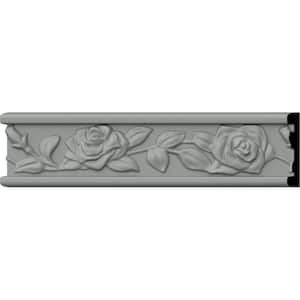 SAMPLE - 1/2 in. x 12 in. x 2-1/2 in. Urethane Running Rose Chair Rail Moulding