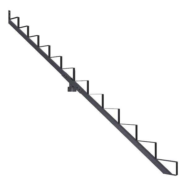 12-Step Steel Stair Riser (Stringer) and Connector Kit in Matte Black