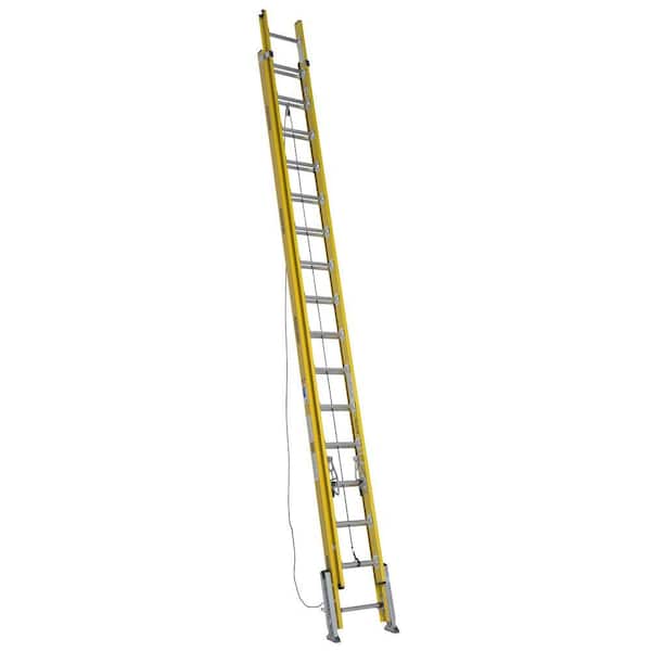 Werner 32 ft. Fiberglass D-Rung Leveling Extension Ladder with 375 lb. Load Capacity Type IAA Duty Rating