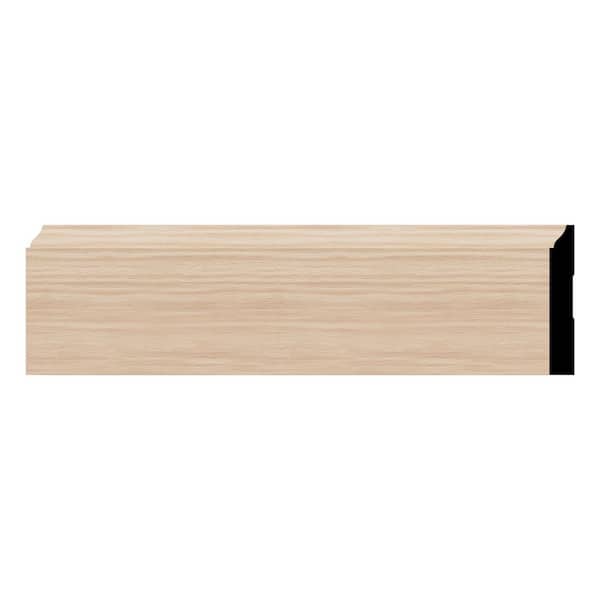 Ekena Millwork WM620 0.56 in. D x 4.25 in. W x 96 in. L Wood Red Oak Baseboard Moulding