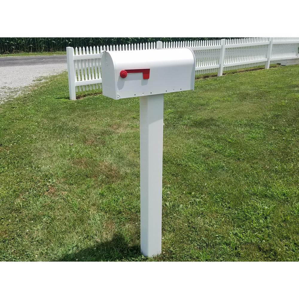 White Vinyl 42-Inch Mailbox Post Sleeve